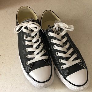 Black Leather Converse Chucks